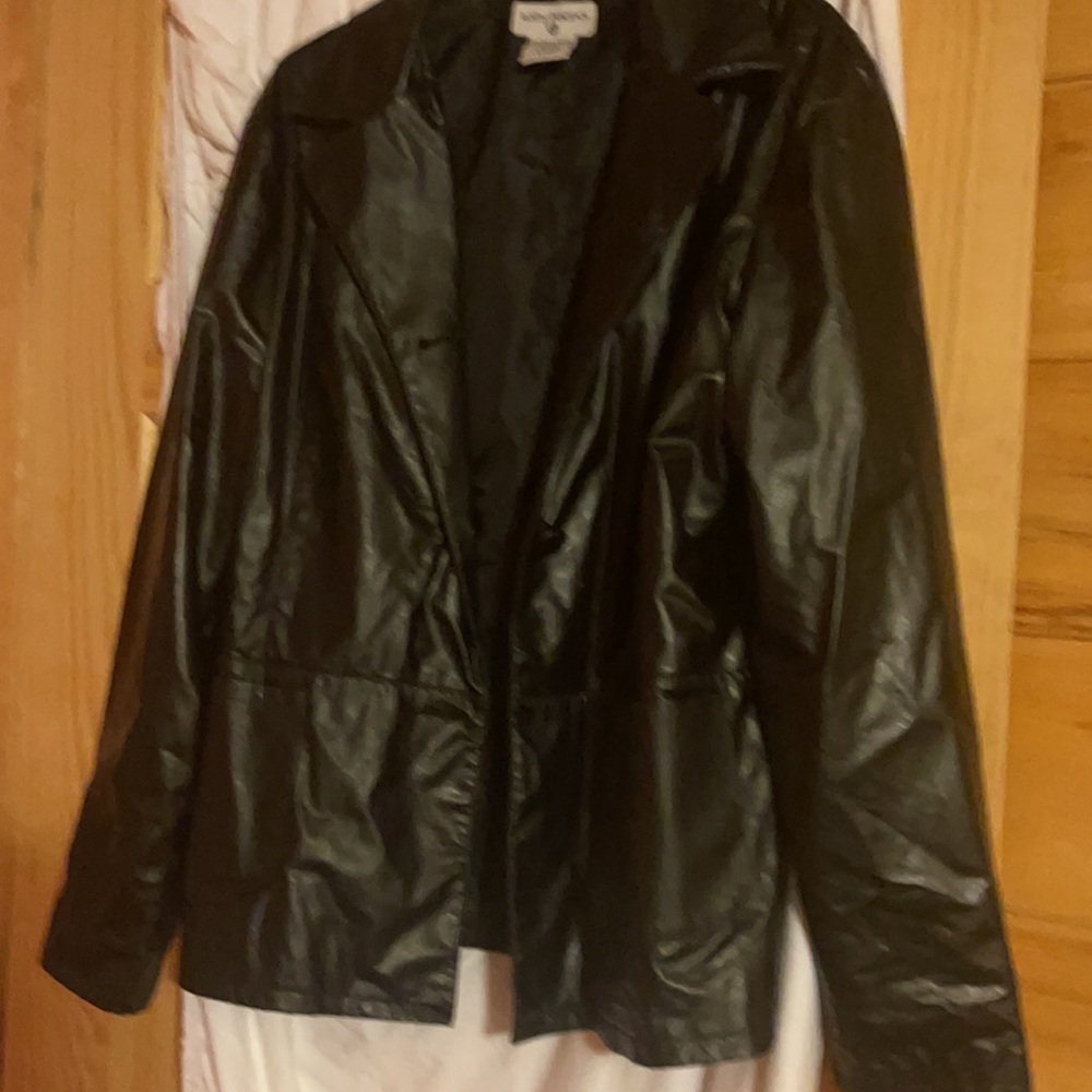 Black faux leather jacket
